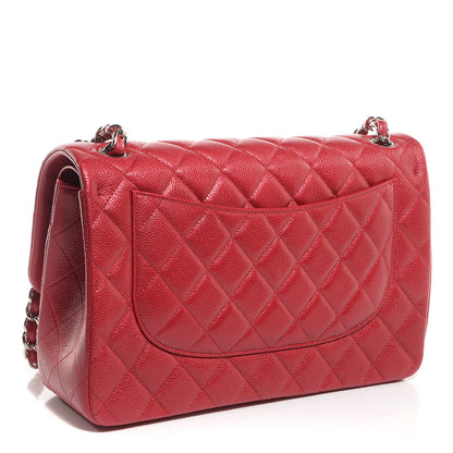 Chanel Caviar Jumbo Double Flap Dark Pink 3 of 9