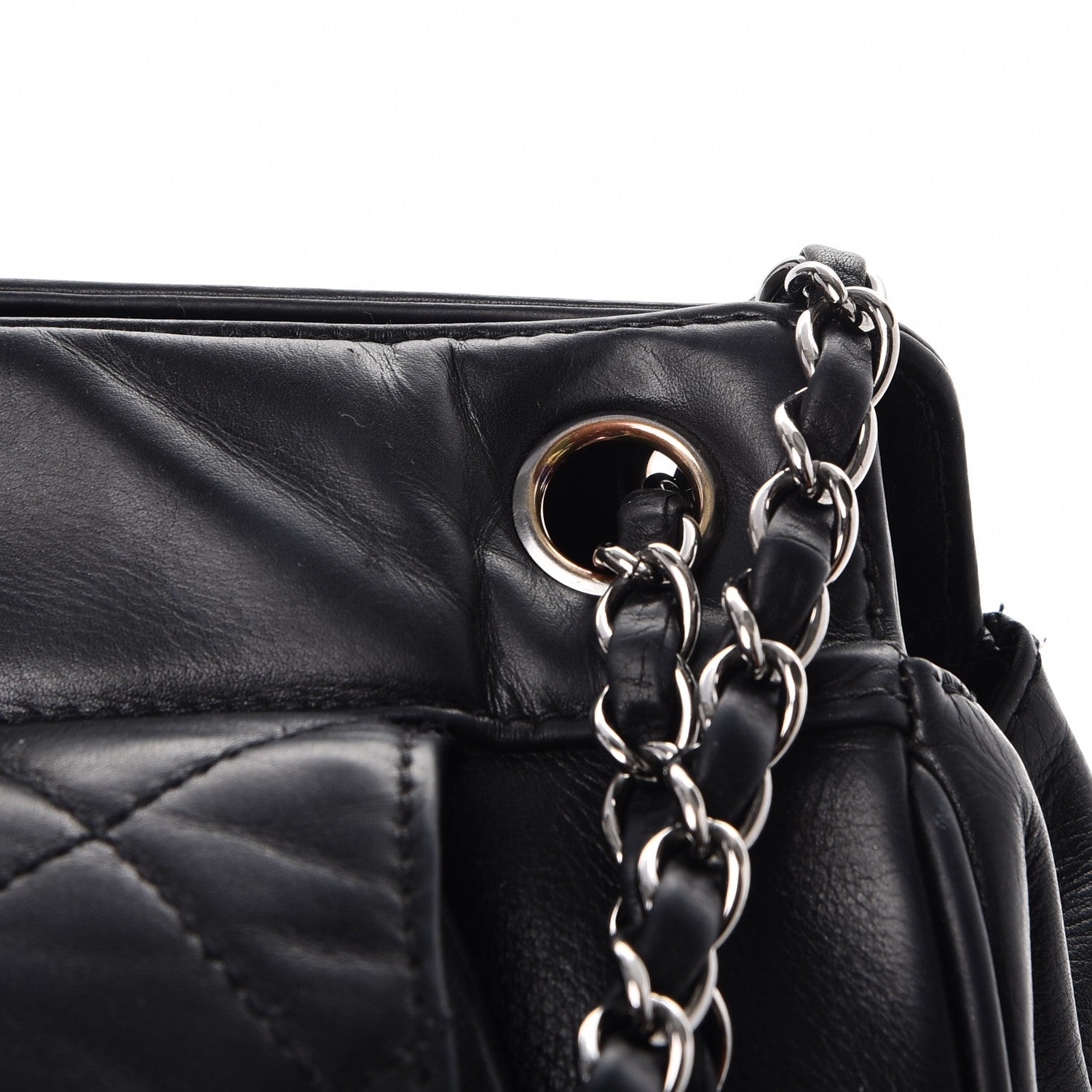 Chanel Lambskin Quilted Mademoiselle Shoulder Bag Black 10 of 11