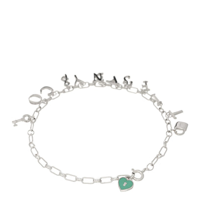 Tiffany Sterling Silver Enamel Love Notes Logo Charm Bracelet Blue 2 of 3