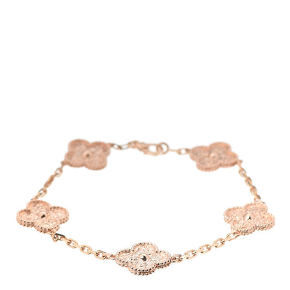 Van Cleef & Arpels 18K Rose Gold 5 Motifs Vintage Alhambra Bracelet 1 of 7