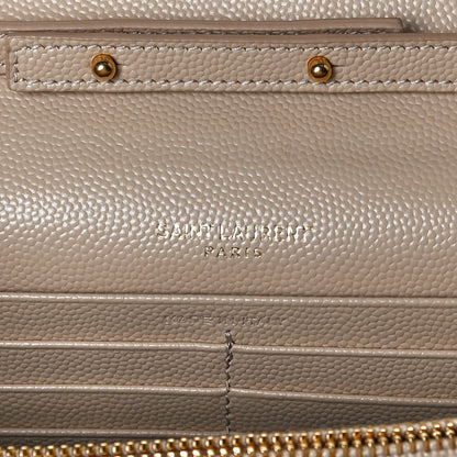 Saint Laurent Grain De Poudre Matelasse Chevron Monogram Chain Wallet Nude Powder 6 of 11