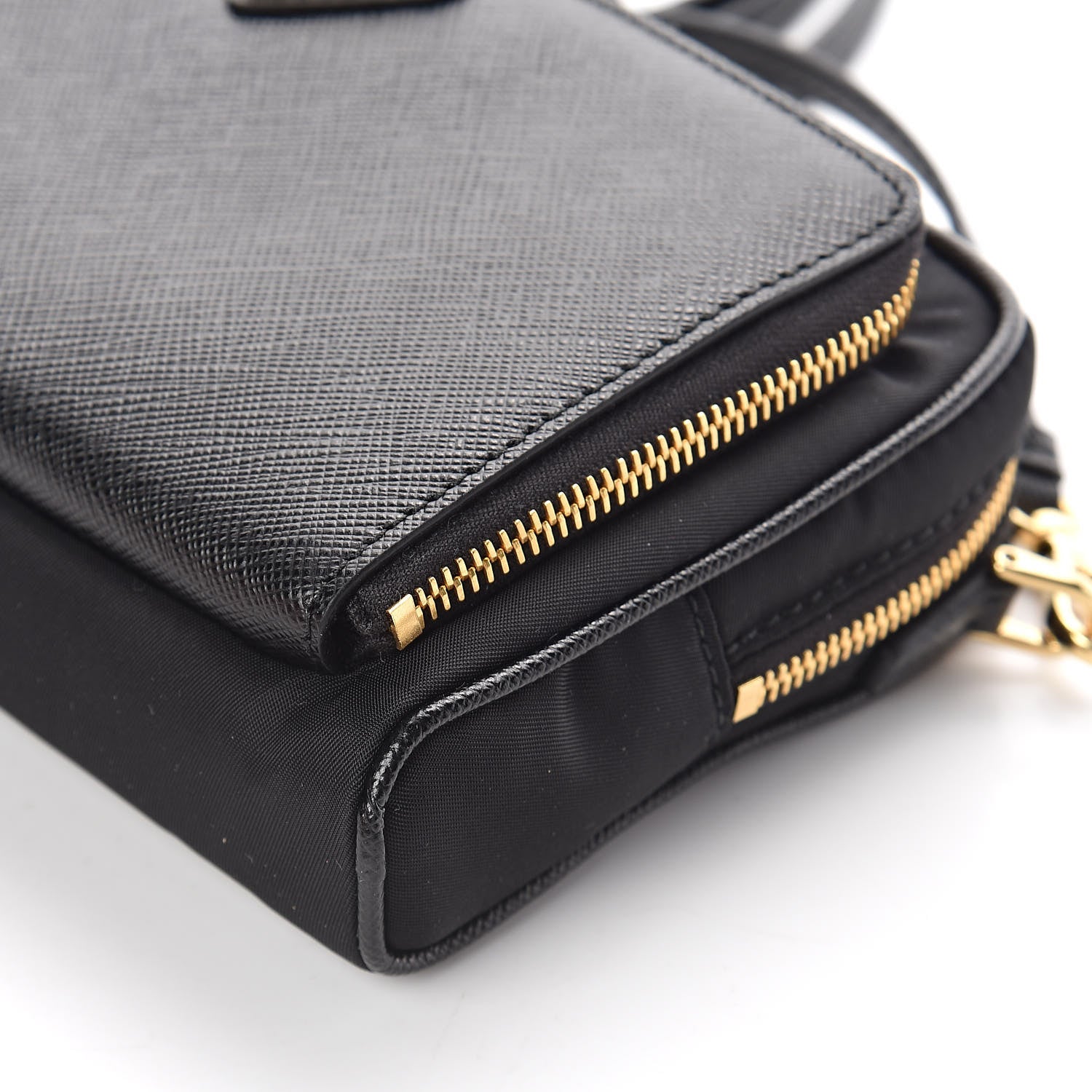 Prada Saffiano Tessuto Nylon Vela Mini Crossbody Bag Black 9 of 9