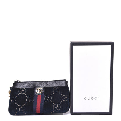 Gucci Velvet GG Monogram Textured Calfskin Web Smartphone Case Blue Beige Black 12 of 12