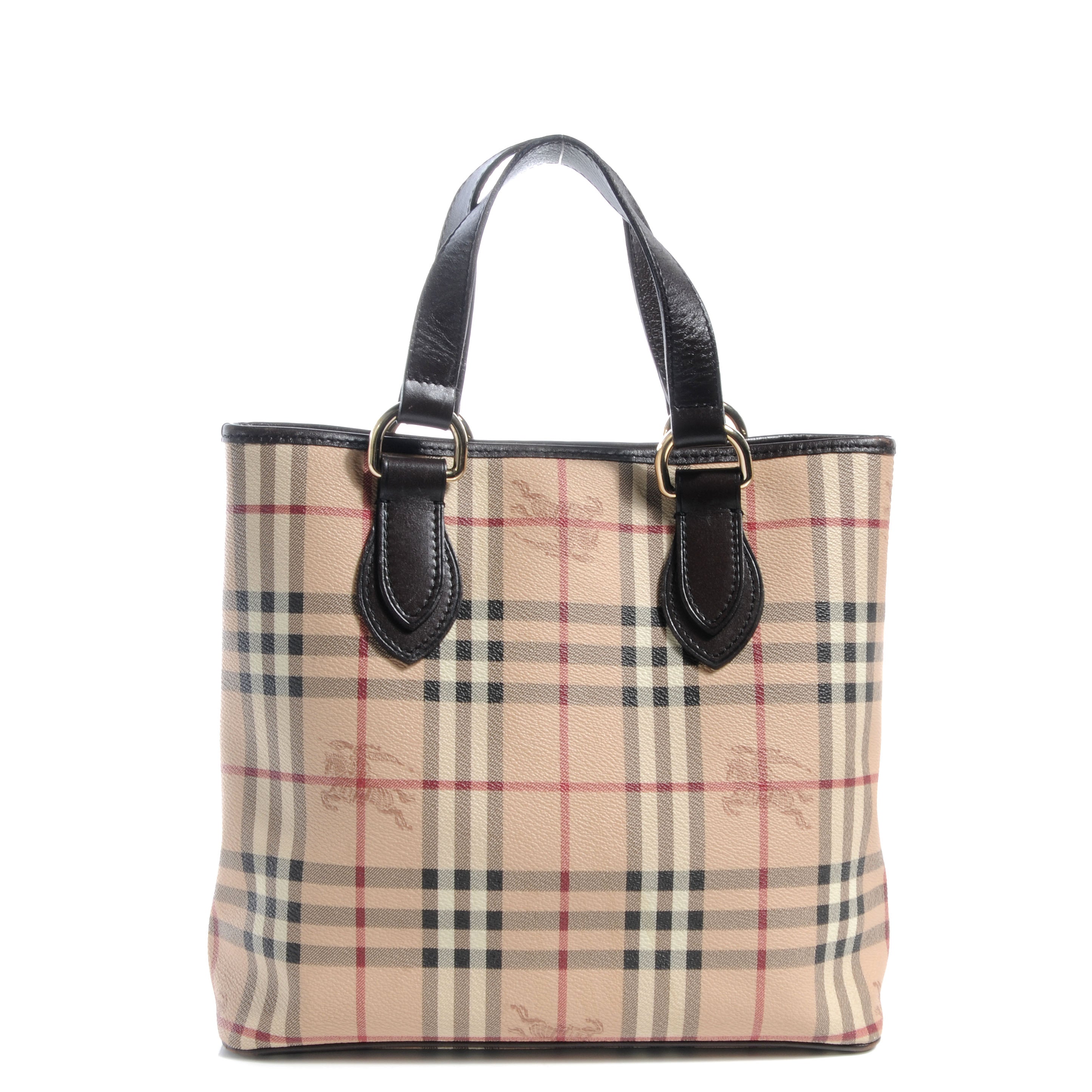 Burberry Haymarket Check Small Tote Brown 59679 – FASHIONPHILE