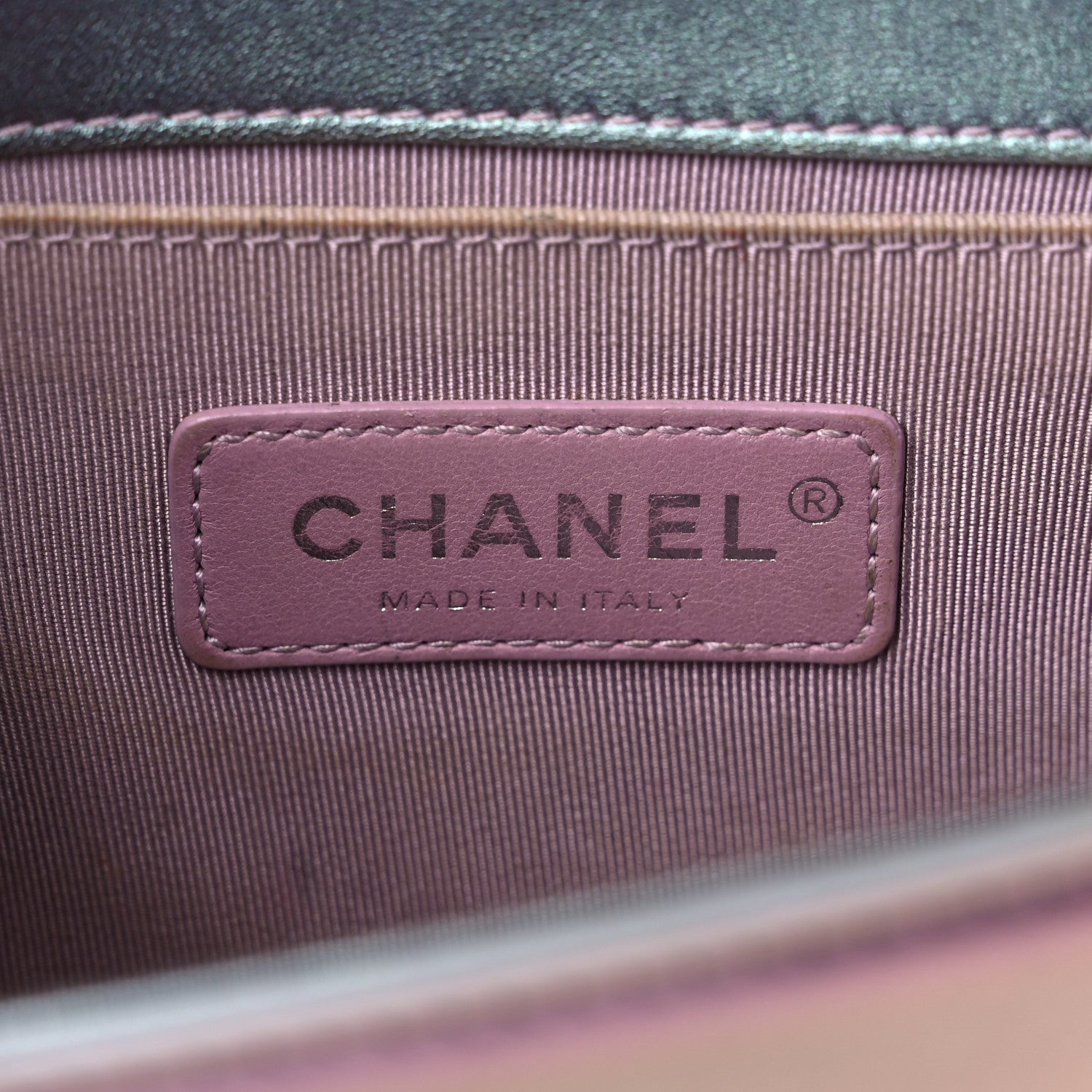 Chanel Iridescent Patent Calfskin PVC Quilted Small Boy Flap Light Purple 6 of 14