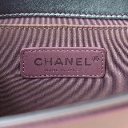 Chanel Iridescent Patent Calfskin PVC Quilted Small Boy Flap Light Purple 6 of 14