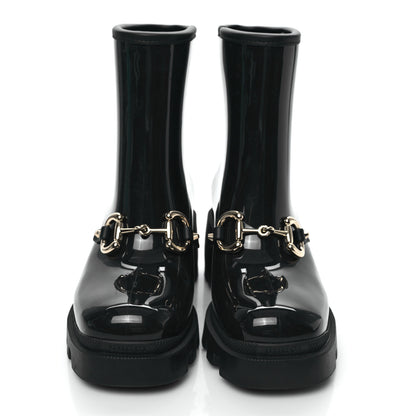 Gucci Rubber Womens Horsebit Ankle Boots 38 Black 2 of 7