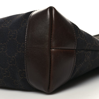 Gucci Denim Monogram Tote Bag Dark Brown 10 of 11