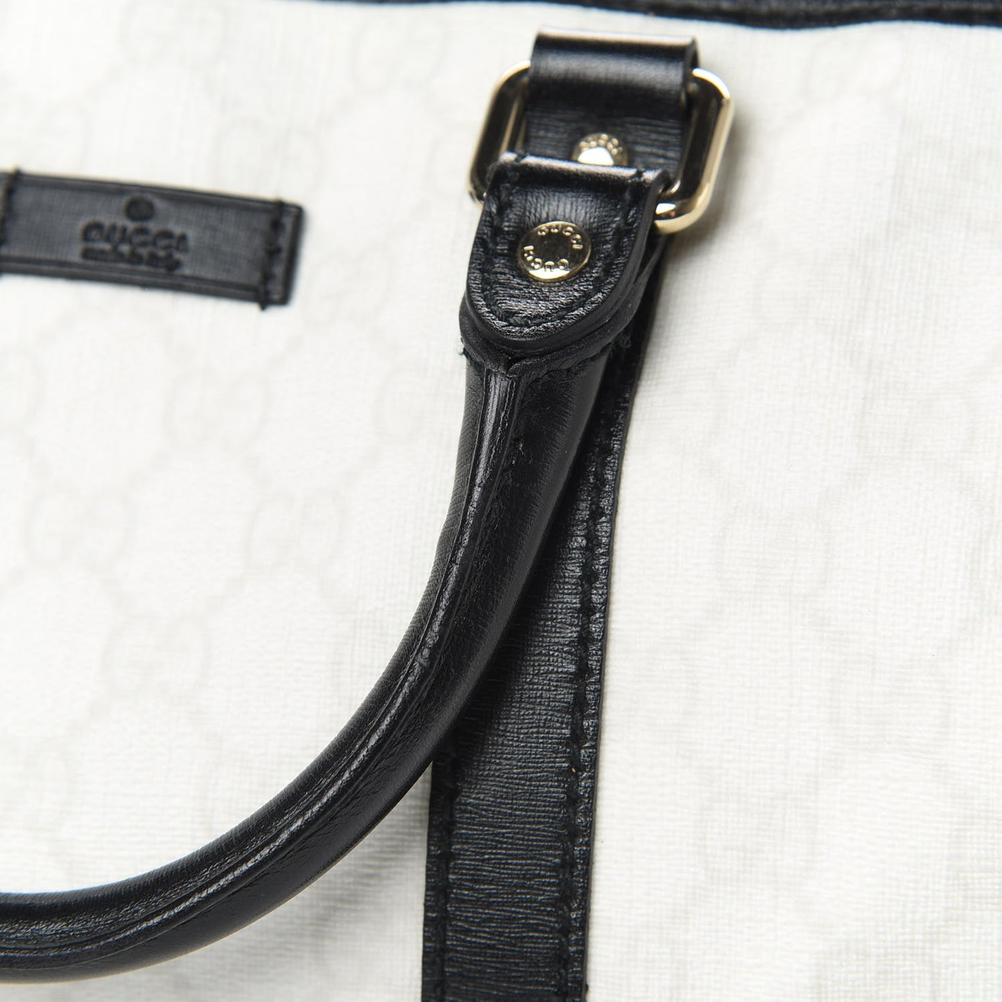 GG Plus Monogram Medium Joy Boston White Black