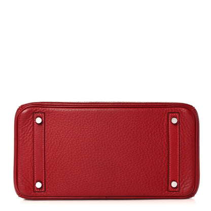 Hermes Taurillon Clemence Birkin 30 Rouge Vif 5 of 39