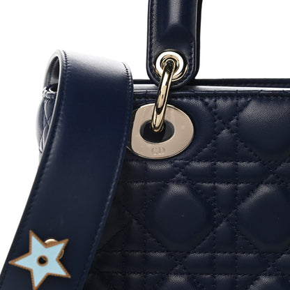 Christian Dior Lambskin Cannage Small Lucky Badges My Lady Dior Navy 8 of 13