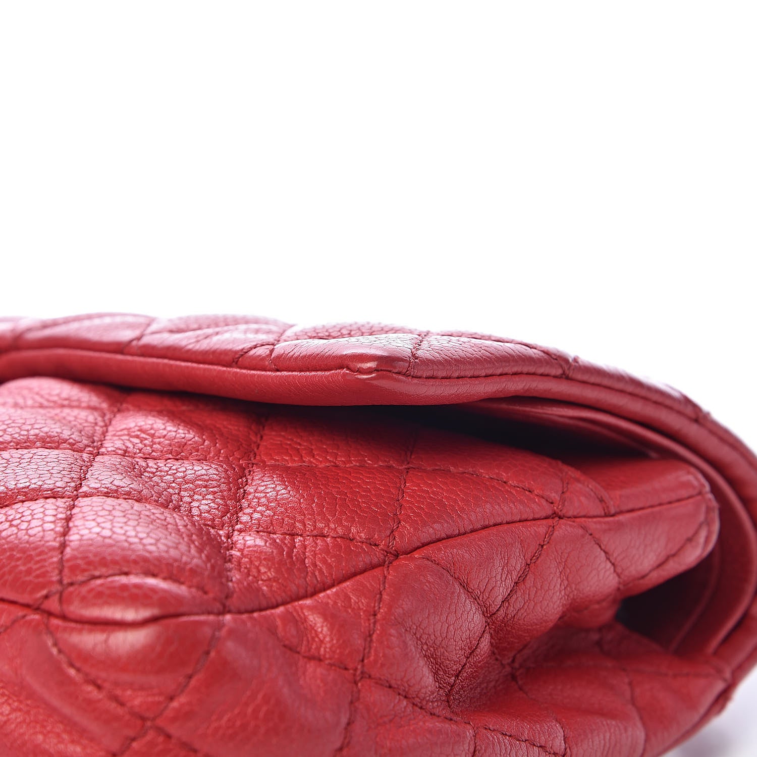 Chanel Washed Caviar Quilted Medium Double Flap Red 13 of 14