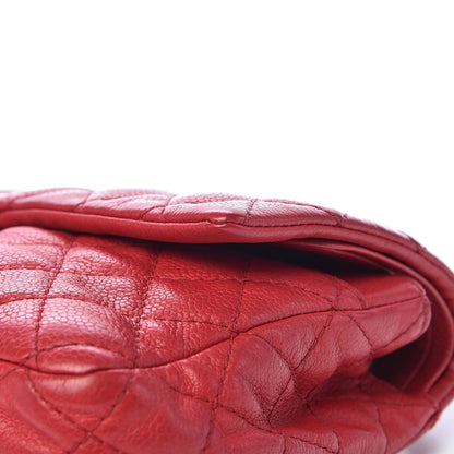 Chanel Washed Caviar Quilted Medium Double Flap Red 13 of 14