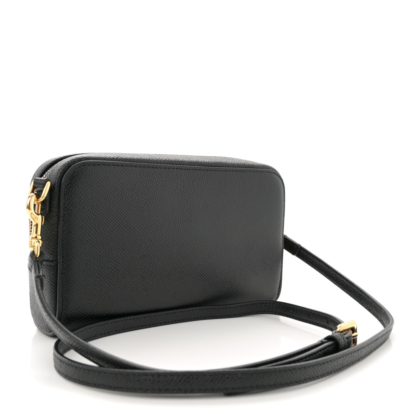 Grained Calfskin Caro Double Pouch Black