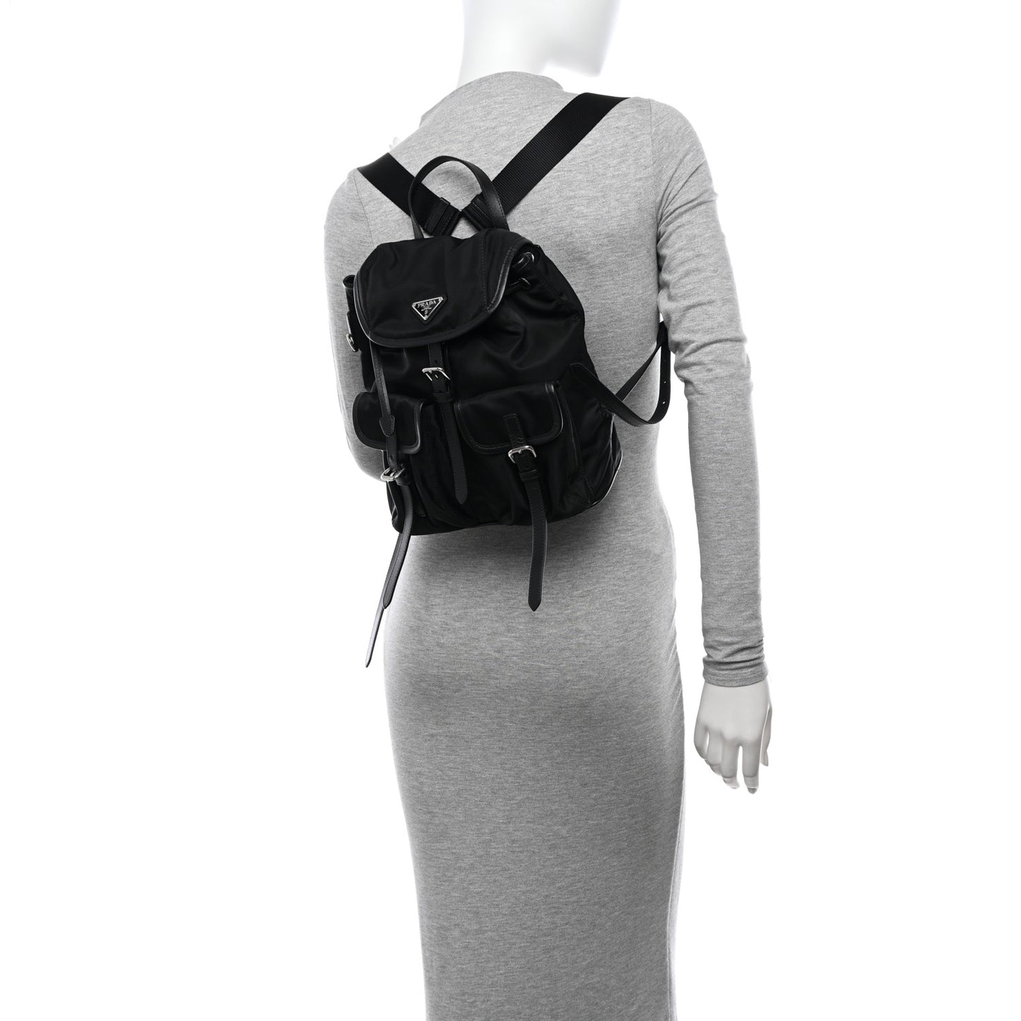 Tessuto Nylon Vitello Backpack Black