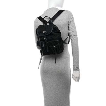 Prada Tessuto Nylon Vitello Backpack Black 3 of 11