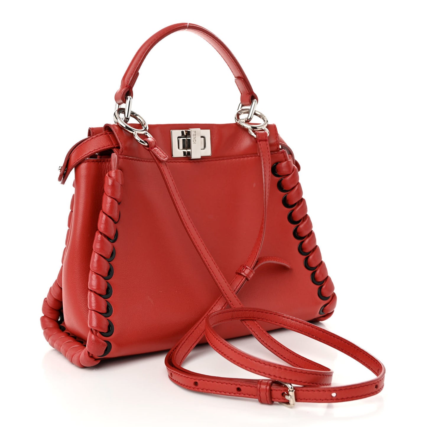 Nappa Lace Up Mini Peekaboo Iconic Satchel Bloody Mary