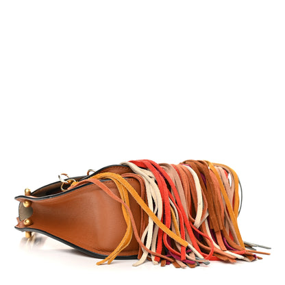 Chloe Calfskin Small Hudson Fringe Shoulder Bag Caramel 4 of 9