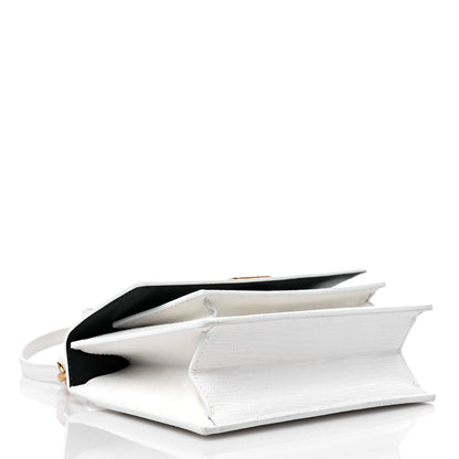 Balenciaga Patent Calfskin Lizard Embossed XS Sharp Top Handle Bag White 4 of 13