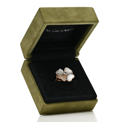Van Cleef & Arpels 18K Rose Gold Mother of Pearl Diamond Medium Cosmos Ring 55 7.25 6 of 6