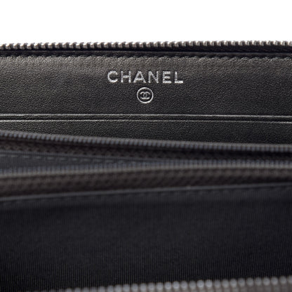 Chanel Caviar Quilted Medium Filigree Zip Around Wallet Dark Silver 6 of 9