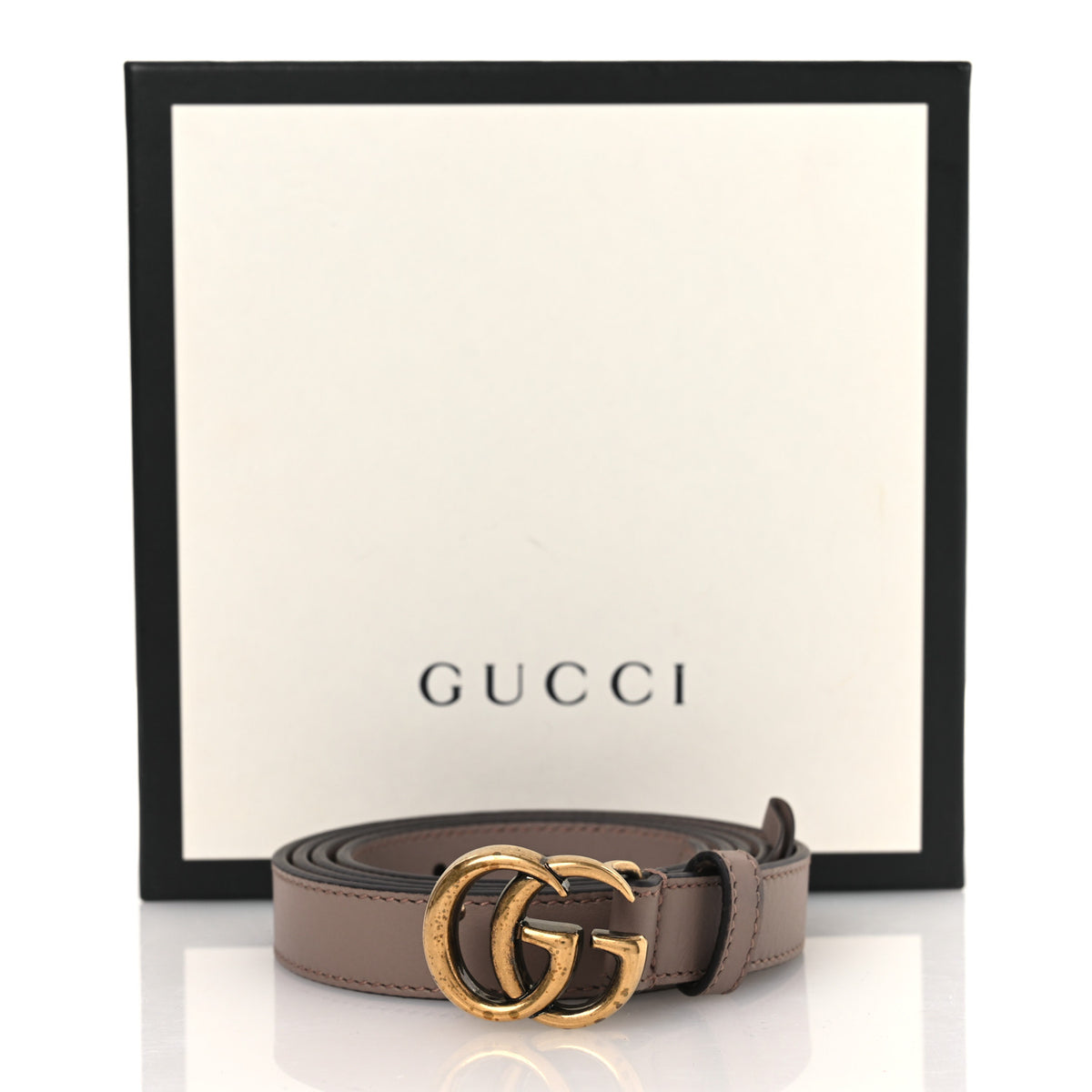 Gucci Black and Porcelain Rose Belts with Gold GG Buckle Gucci Calfskin Double G 20mm Belt 110 44 Porcelain Rose  main image 2