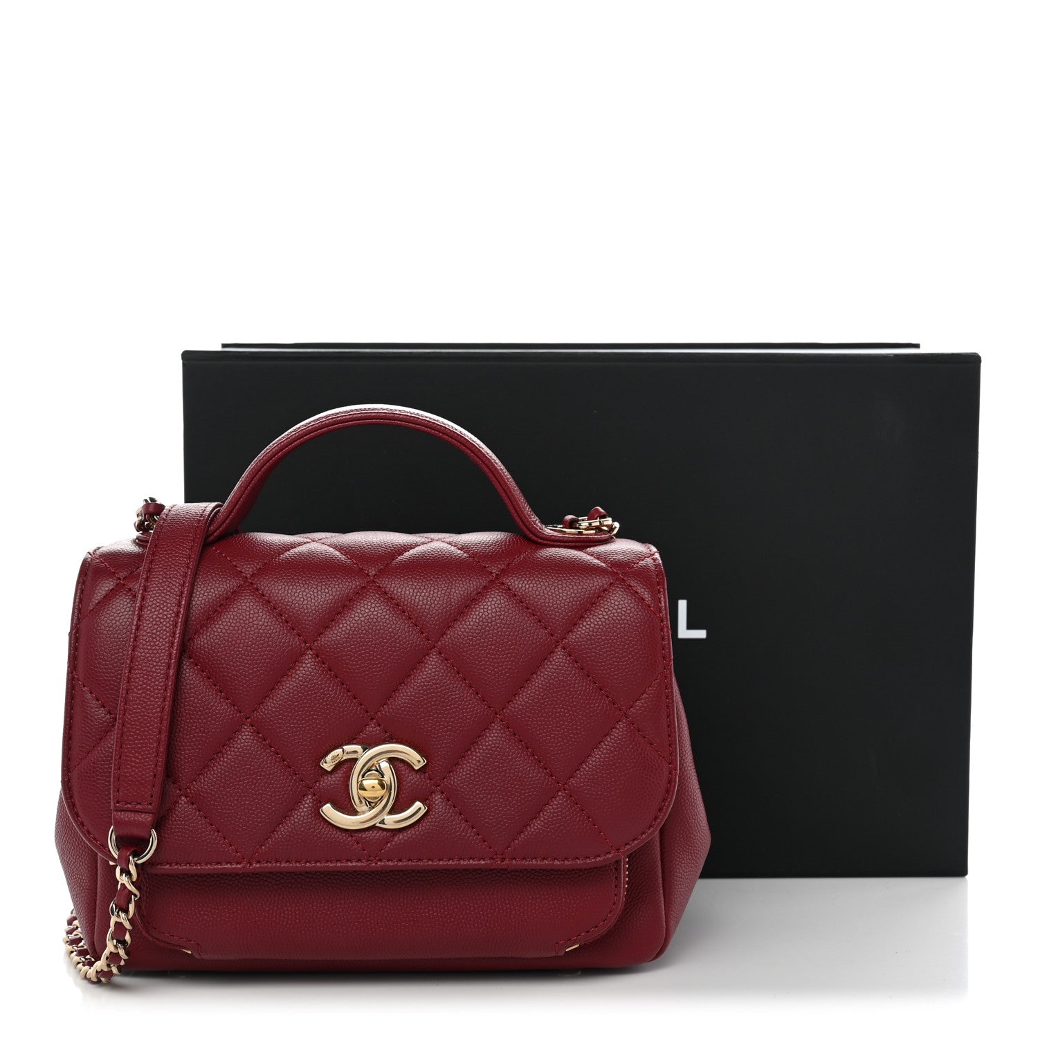 Chanel Caviar Quilted Small Business Affinity Flap Burgundy 11 of 11