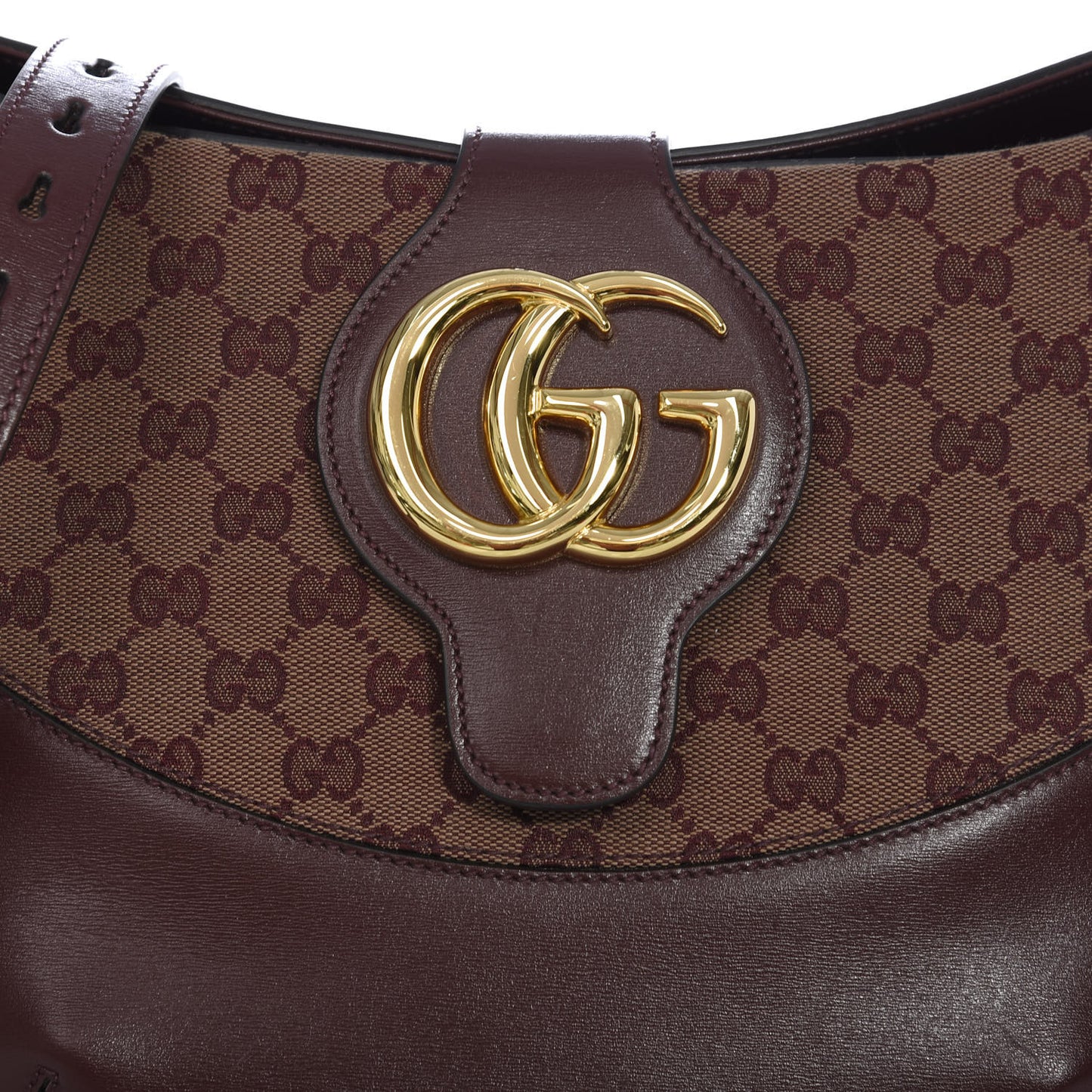 GG Monogram Calfskin Medium Arli Shoulder Bag Sahara Rubino Chardonnay