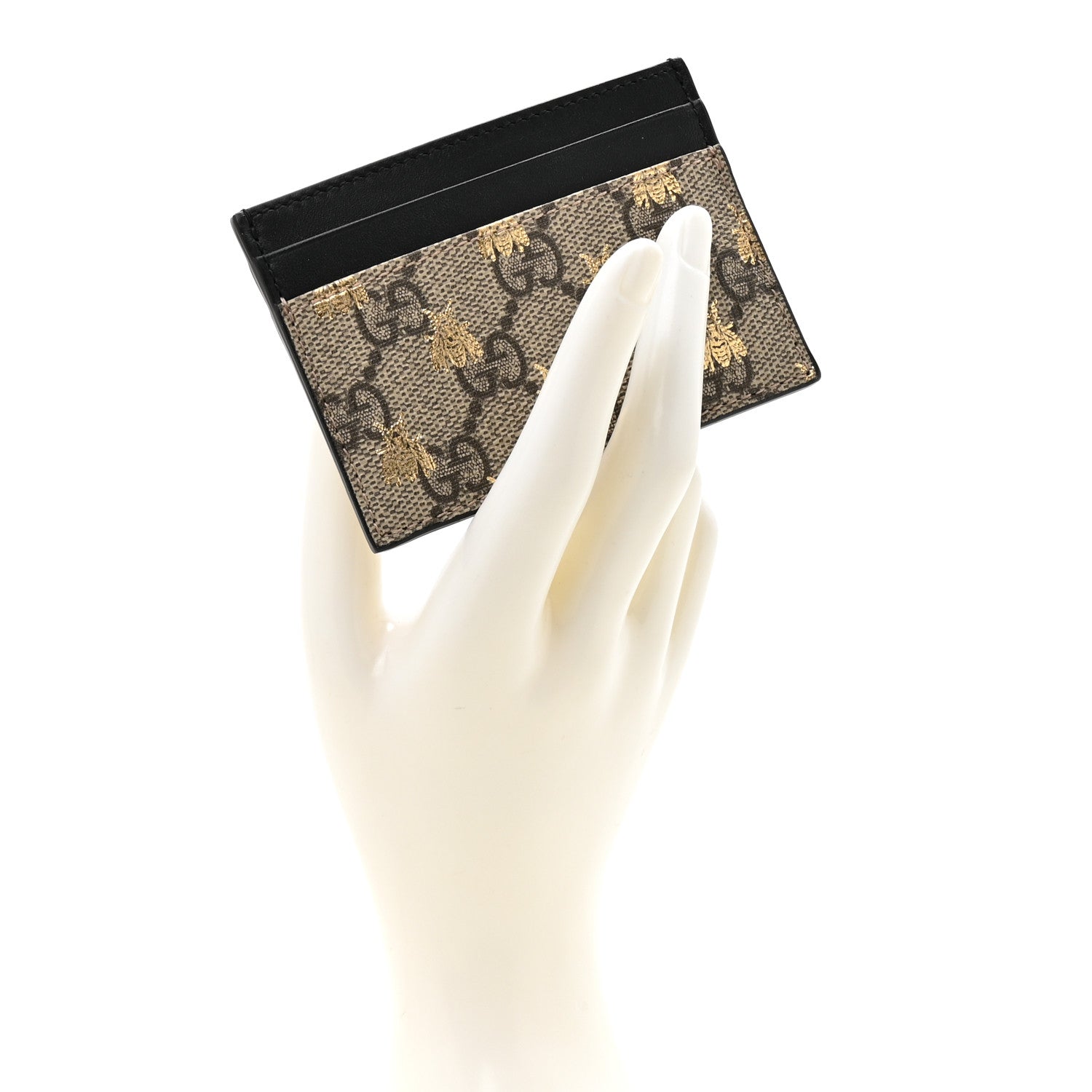 Gucci GG Supreme Monogram Bees Card Holder Black 2 of 6