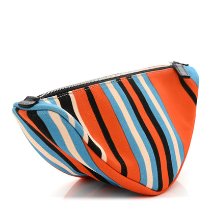 Prada Canvas Baiadera Stripe Wristlet Pouch Arancio 3 of 7