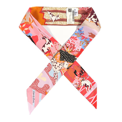 Hermes Silk En Liberte Twilly Rose Bleu Rouge 1 of 3