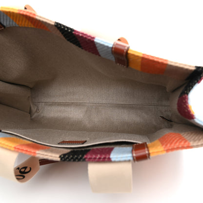 Chloe Cotton Calfskin Large Woody Striped Tote Multicolor 5 of 9