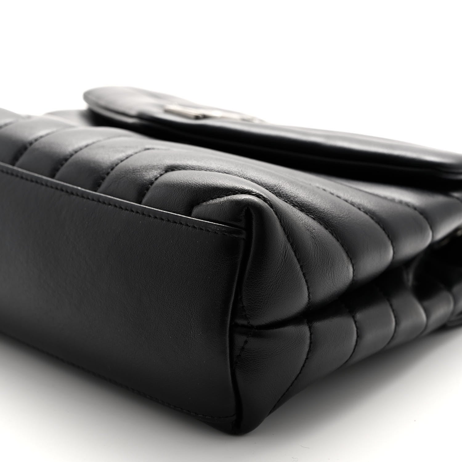 Saint Laurent Calfskin Y Quilted Monogram Small Loulou Chain Satchel Black 10 of 10