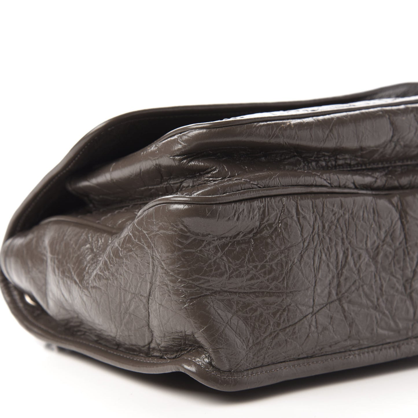 Crinkled Calfskin Matelasse Monogram Medium Niki Chain Satchel Storm