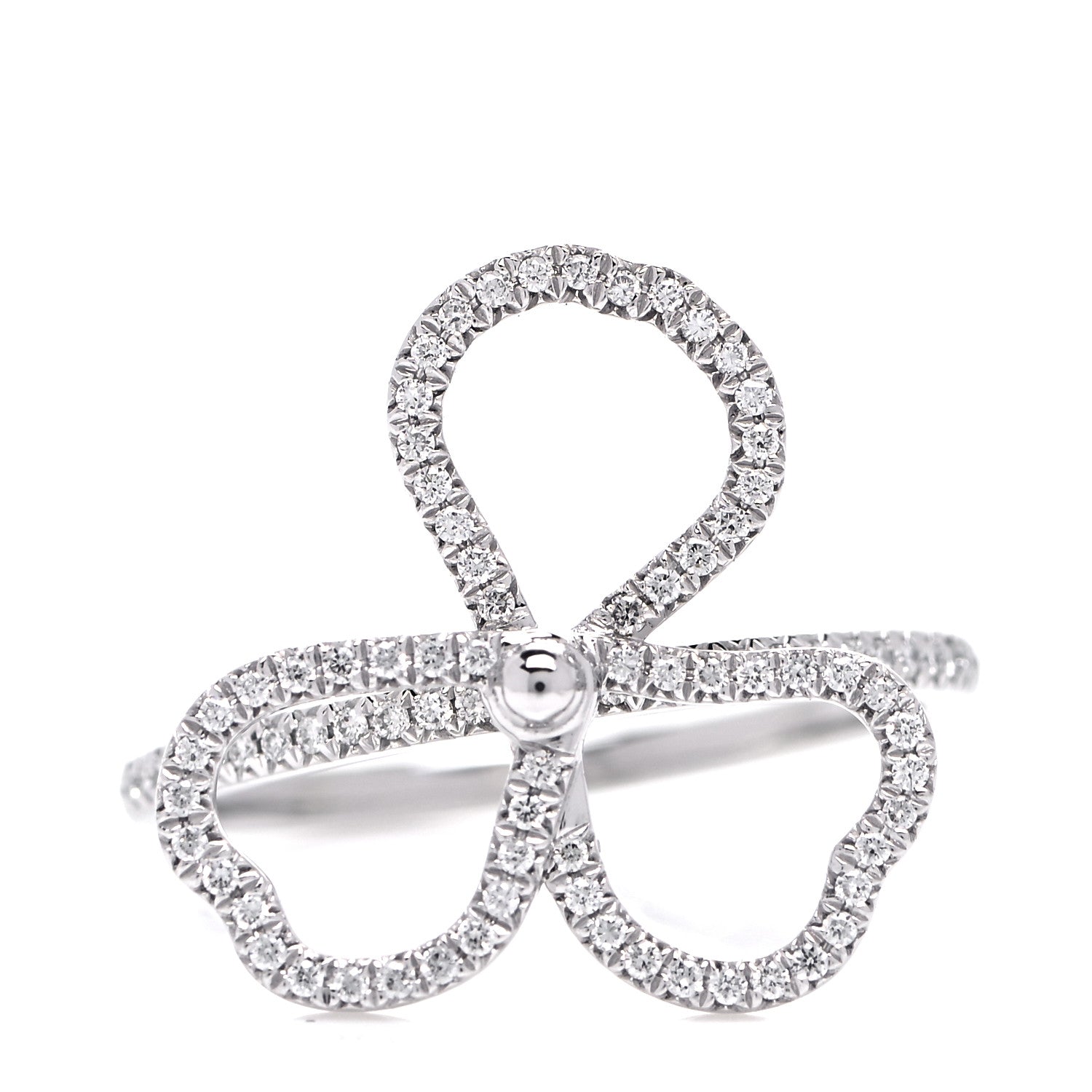 Tiffany Platinum Diamond Open Paper Flowers Ring 54 7 1 of 5
