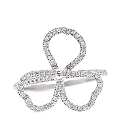 Tiffany Platinum Diamond Open Paper Flowers Ring 54 7 1 of 5