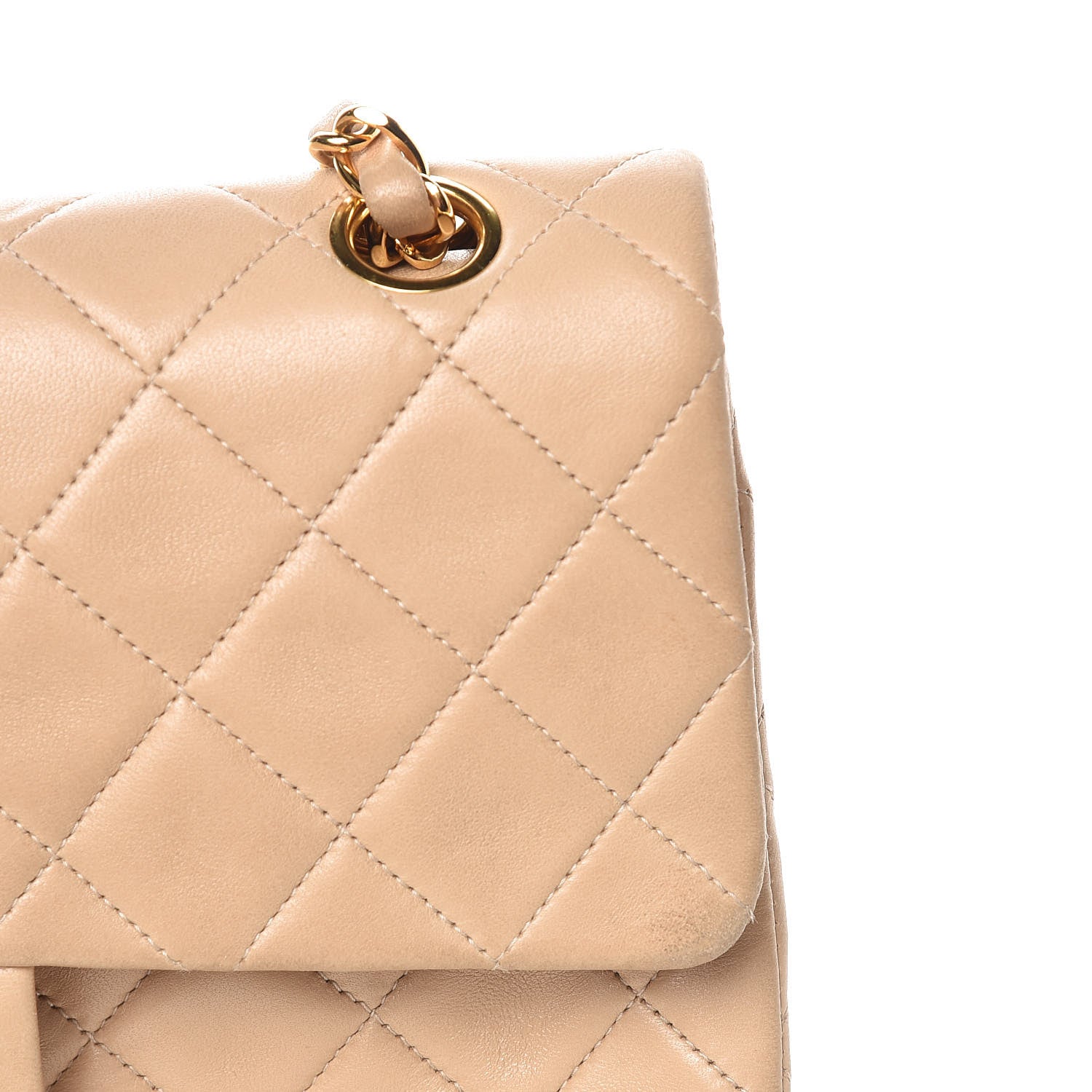 Chanel Lambskin Quilted Small Double Flap Beige 10 of 16