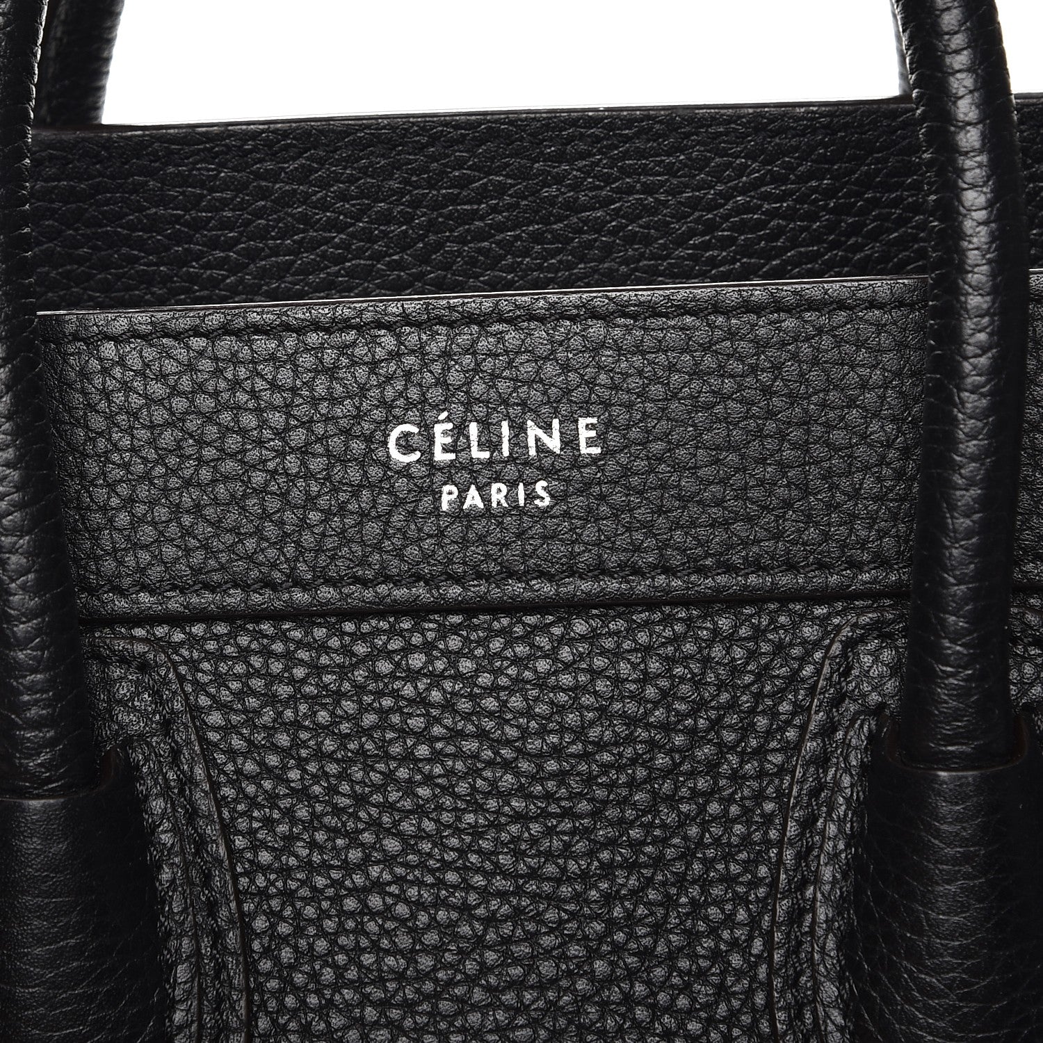 Celine Drummed Calfskin Nano Luggage Black 7 of 8