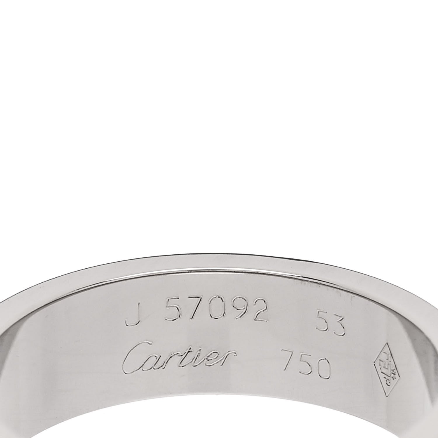 Cartier 18K White Gold 5.5mm LOVE Ring 53 6.25 7 of 10