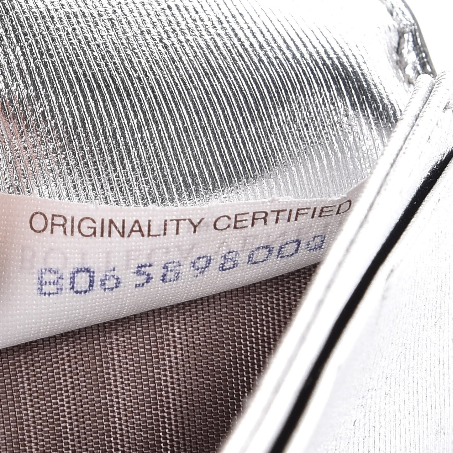 Metallic Grosgrain Intrecciato Continental Wallet Silver