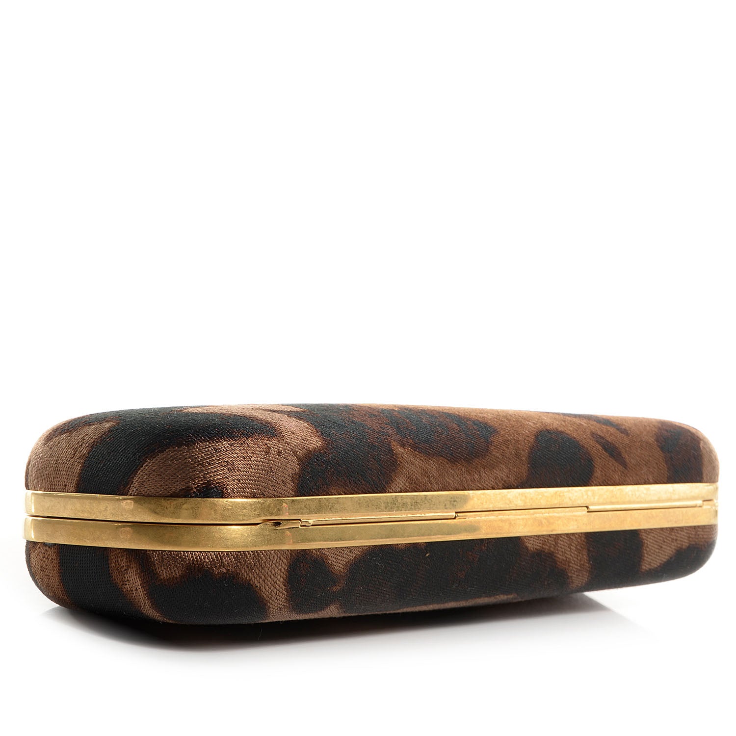 Alexander McQueen Silk Ocelot Print Skull Knuckle Box Clutch 4 of 9