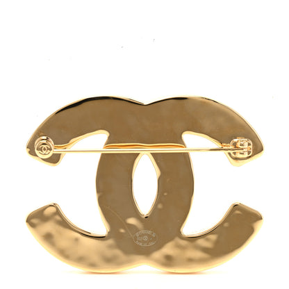 Chanel Metal Resin CC Brooch Gold White Gray 3 of 5