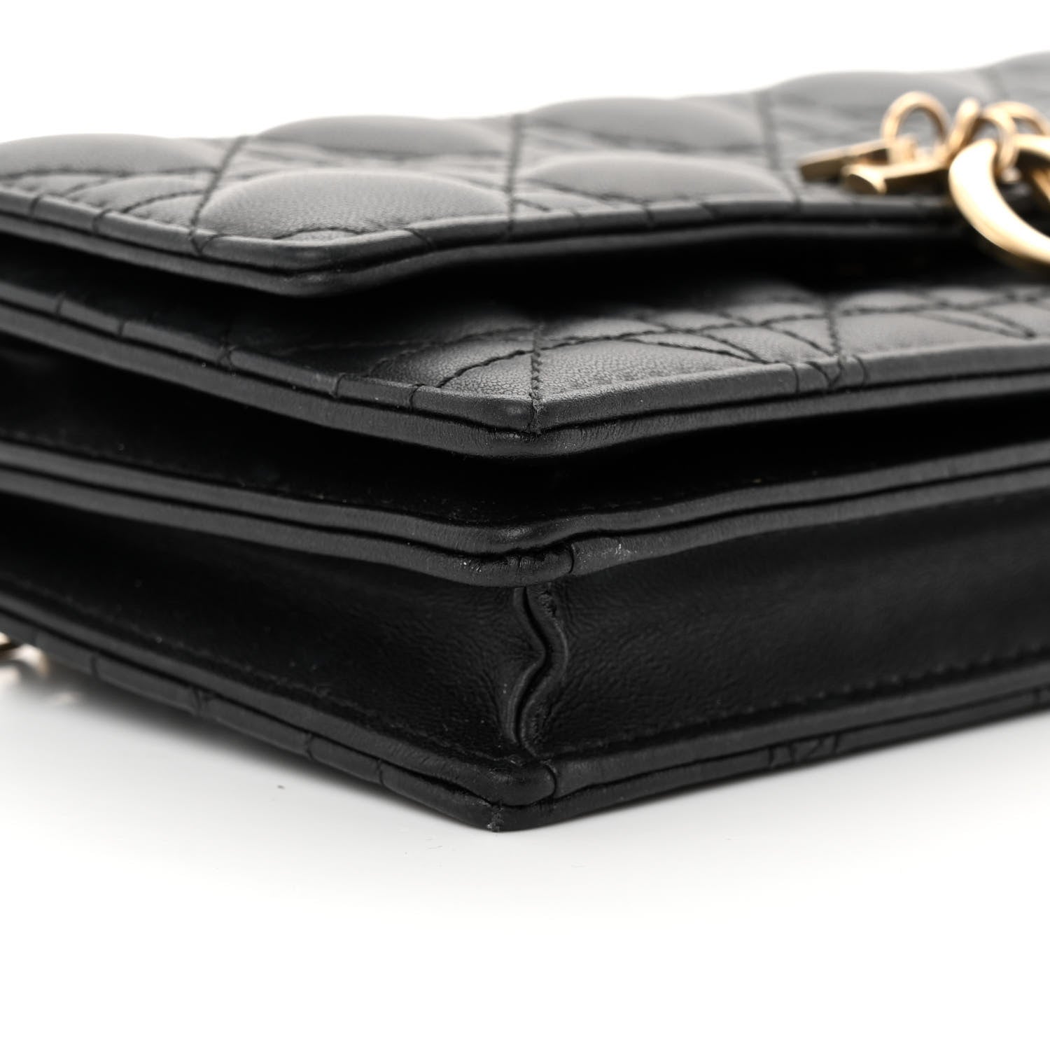 Christian Dior Lambskin Lady Dior Top Handle Clutch Black 10 of 15