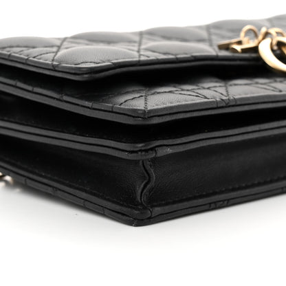 Christian Dior Lambskin Lady Dior Top Handle Clutch Black 10 of 15