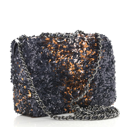 Chanel Sequin Mini Rectangular Flap Blue Gold 3 of 11