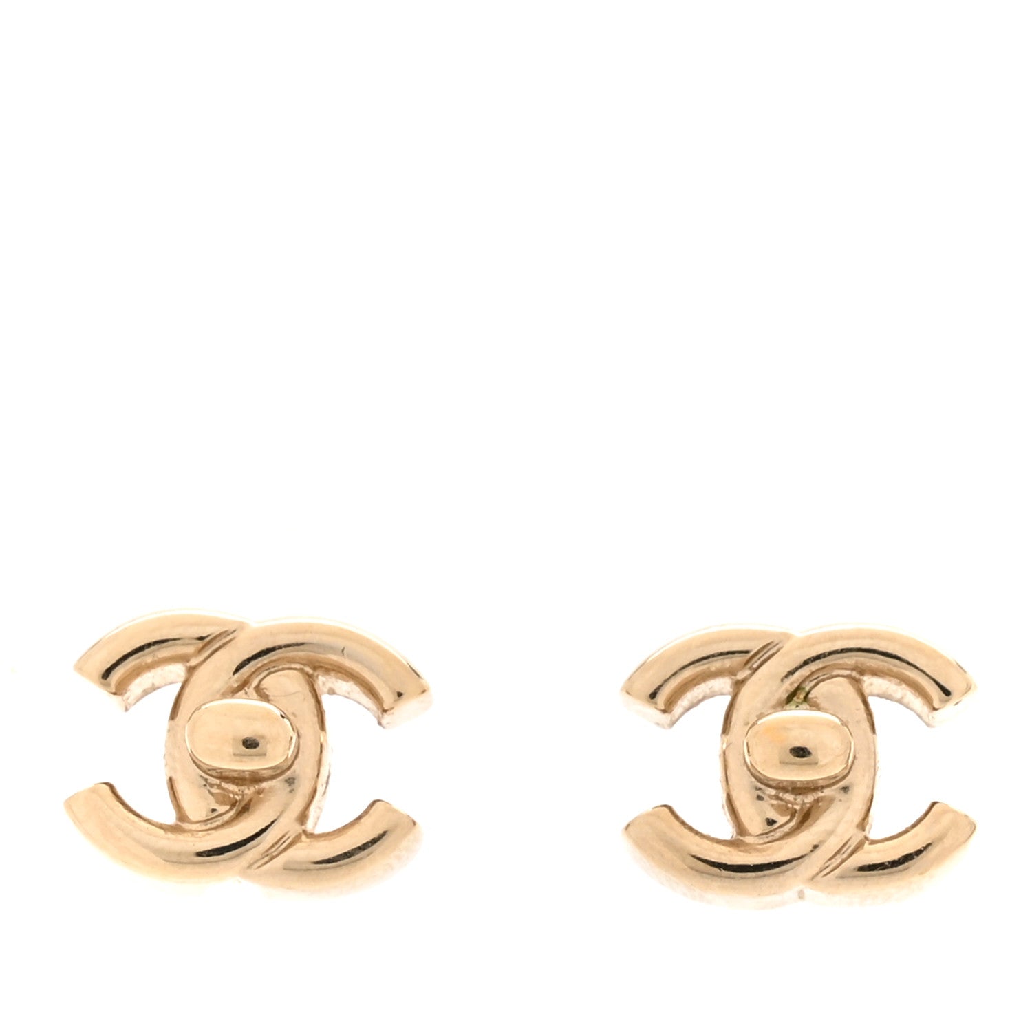 Chanel Metal CC Turnlock Earrings Gold 1 of 5