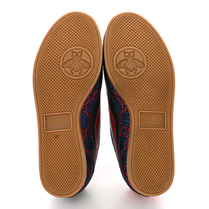 Gucci Lurex Calfskin Web GG Monogram Womens Falacer Sneakers 35.5 Iridescent Blue 6 of 10