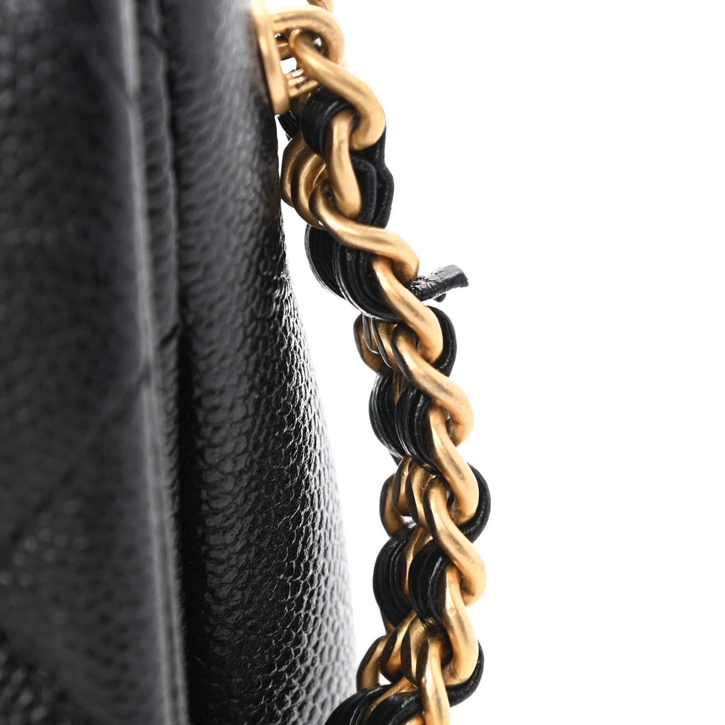 Shiny Caviar Quilted Small Chain Melody Flap Black