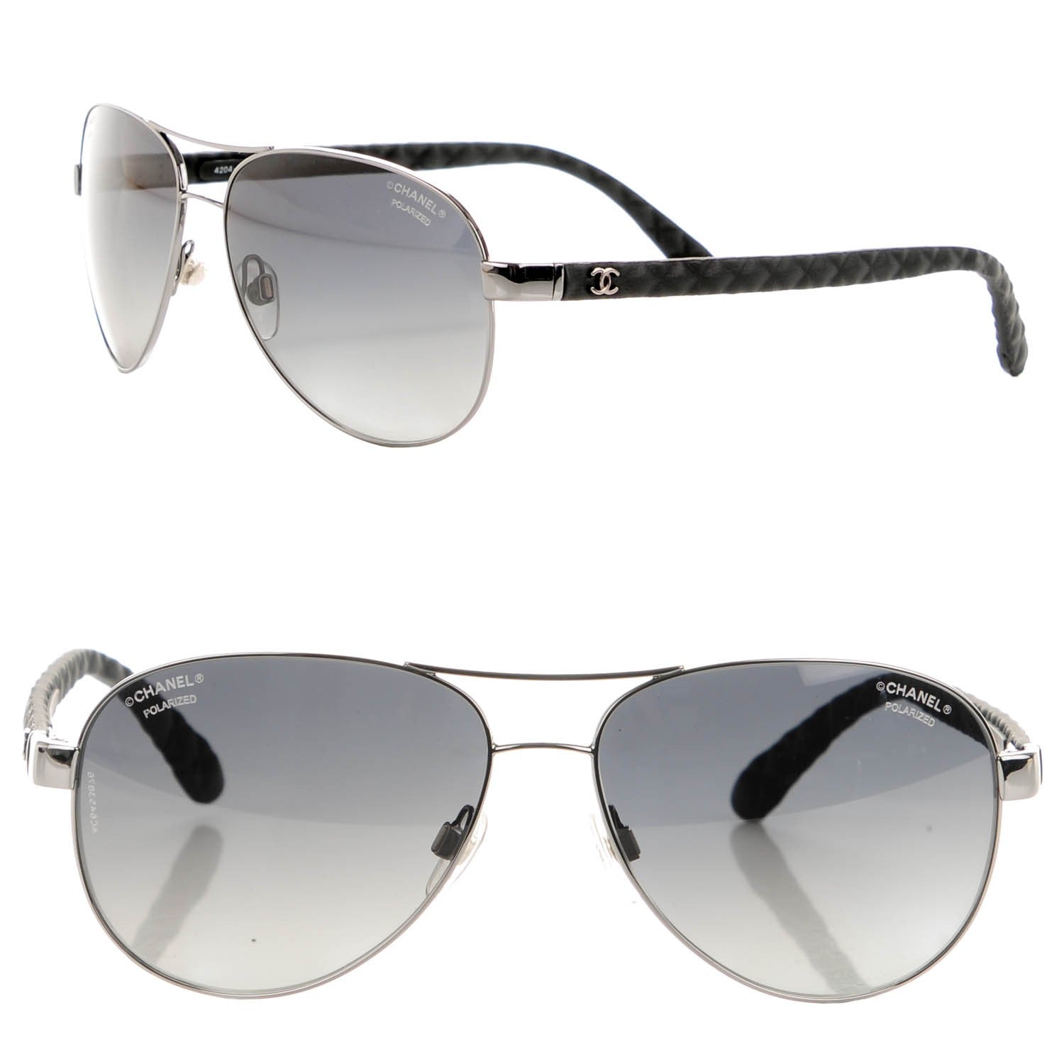 Chanel Aviator Polarized Sunglasses 4204-Q Black 1 of 7