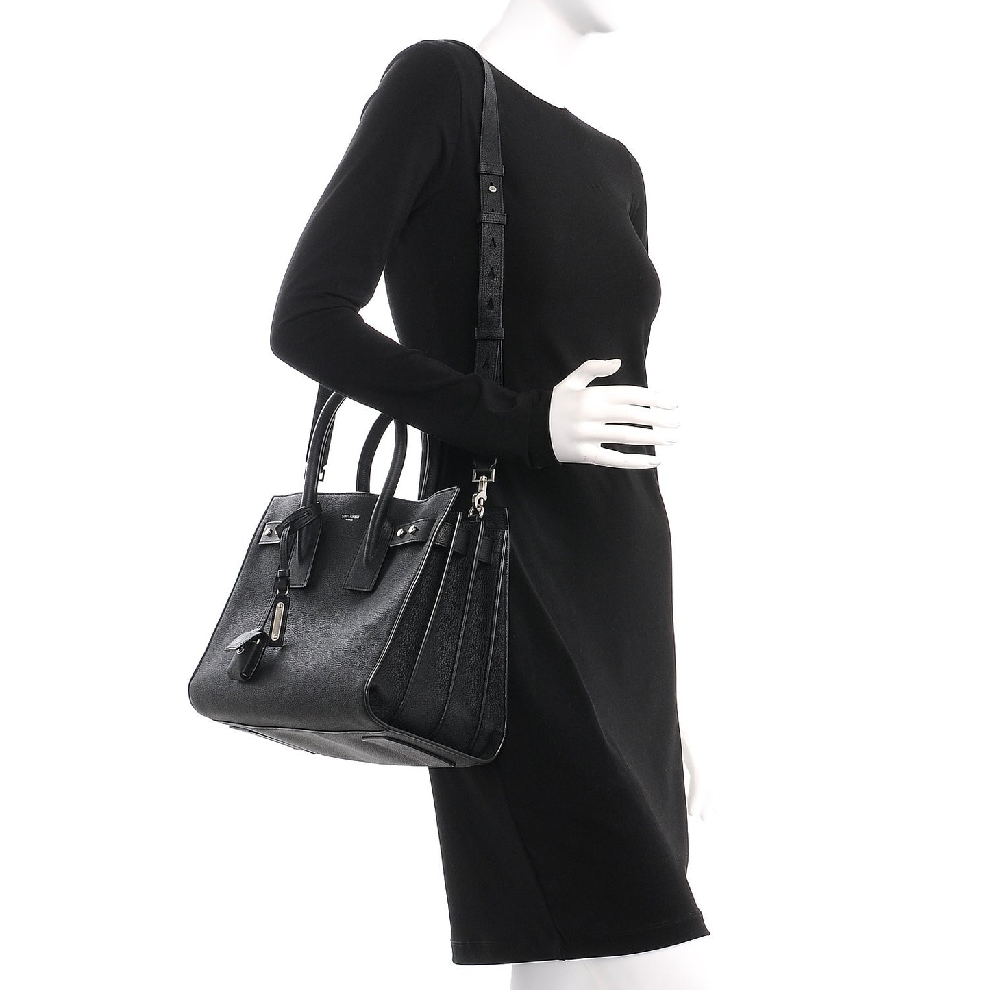 Grained Calfskin Small Supple Sac De Jour Black